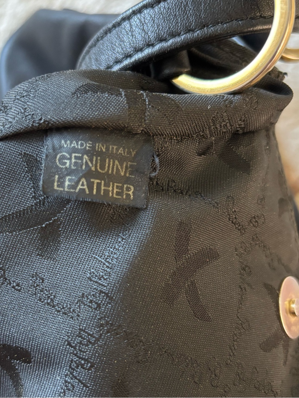 Vintage Petit Paloma Picasso Black Leather Shoulder/Crossbody w/ Gold "X" Logo - Picture 10 of 14